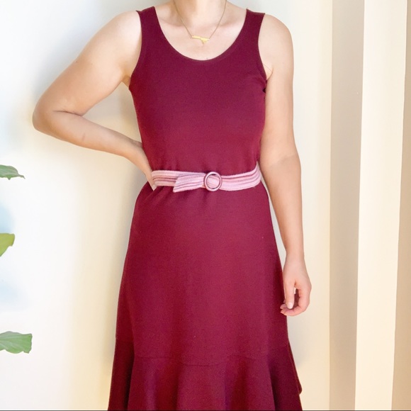 Vintage Vine Ruffle Belted Sleeveless Dress 8 - Picture 8 of 8